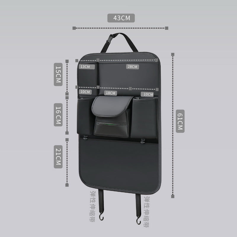 Car Seat Back Storage Bag Leather Tablet Holder Storage Box Dining Table Car Seat Back Hanging Bag