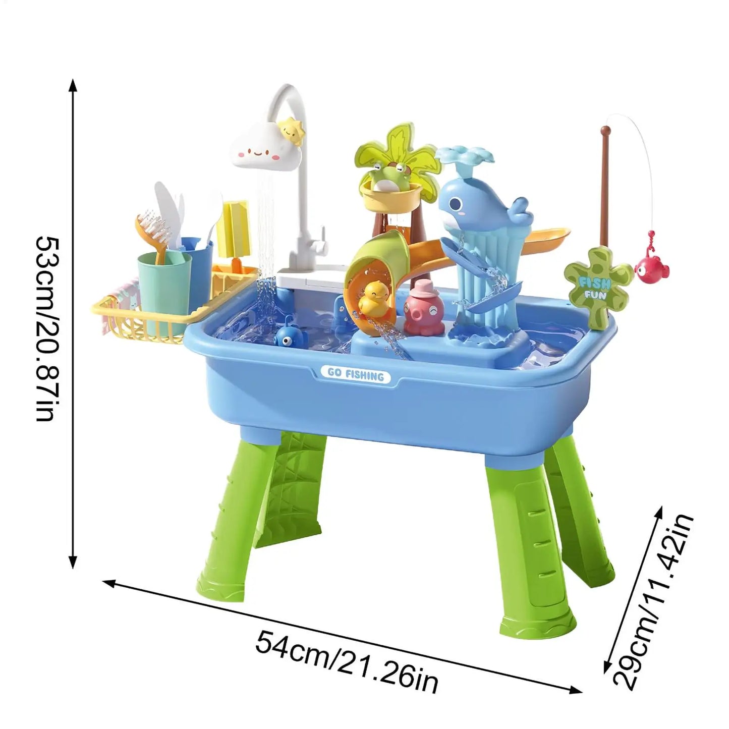 Outdoor Water Play Table for Boys Girls Sensory Activity Toys summer Outside Backyard Beach Park Daycare Preschool Patio