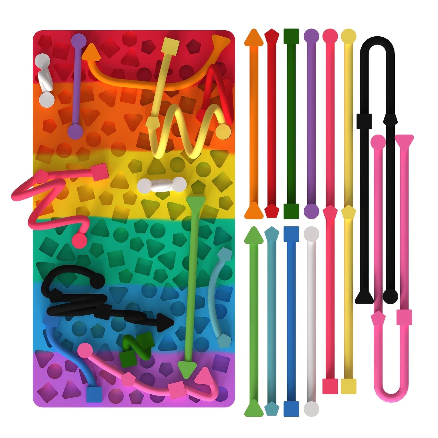 Sensory Activity Board, Silicone Quiet Fidget Toy for ADHD Autism Stress Relief, Easter Basket Stuffers for Toddlers Kids Teens