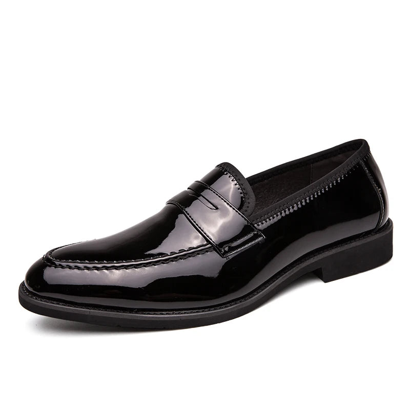 Summer Men Genuine Leather Casual Shoes Mens Wedding Black Dress Shoes Mens Banquet Loafers Blue Outdoor Walking Shoes Big Size