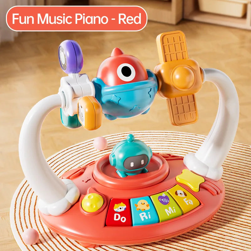Baby Piano Toys Kids Rotating Music Piano Keyboard With Light Sound, Musical Toys For Toddlers, Early Educational Music Toy