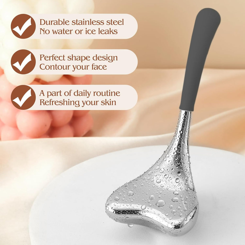 2pcs Ice Globes Stainless Steel Gua Sha Massage Cryo Sticks Facial Cooling Roller Skin Care Tool for Puffy Eye and Skin Tighten