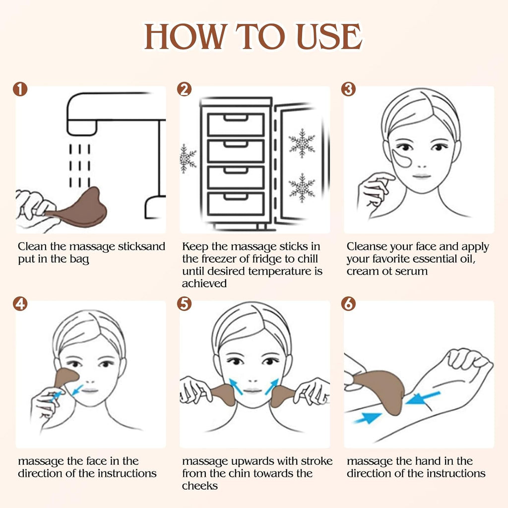 2pcs Ice Globes Stainless Steel Gua Sha Massage Cryo Sticks Facial Cooling Roller Skin Care Tool for Puffy Eye and Skin Tighten