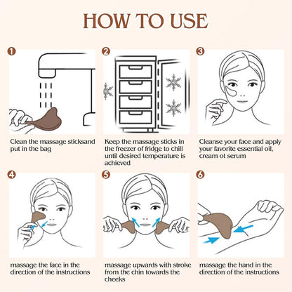 2pcs Ice Globes Stainless Steel Gua Sha Massage Cryo Sticks Facial Cooling Roller Skin Care Tool for Puffy Eye and Skin Tighten