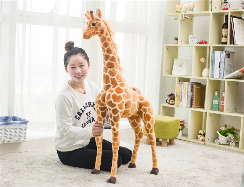 50-120cm Giant Real Life Giraffe Plush Toys High Quality Stuffed Animals Dolls Soft Kids Children Baby Birthday Gift Room Decor