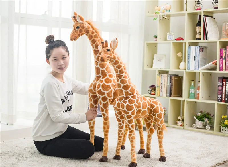 50-120cm Giant Real Life Giraffe Plush Toys High Quality Stuffed Animals Dolls Soft Kids Children Baby Birthday Gift Room Decor