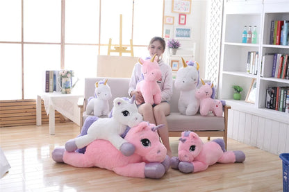 Giant Size 110/60cm Kawaii Unicorn Plush Toy Soft Stuffed Popular Cartoon Doll Animal Horse High Quality Toys For Children Girls