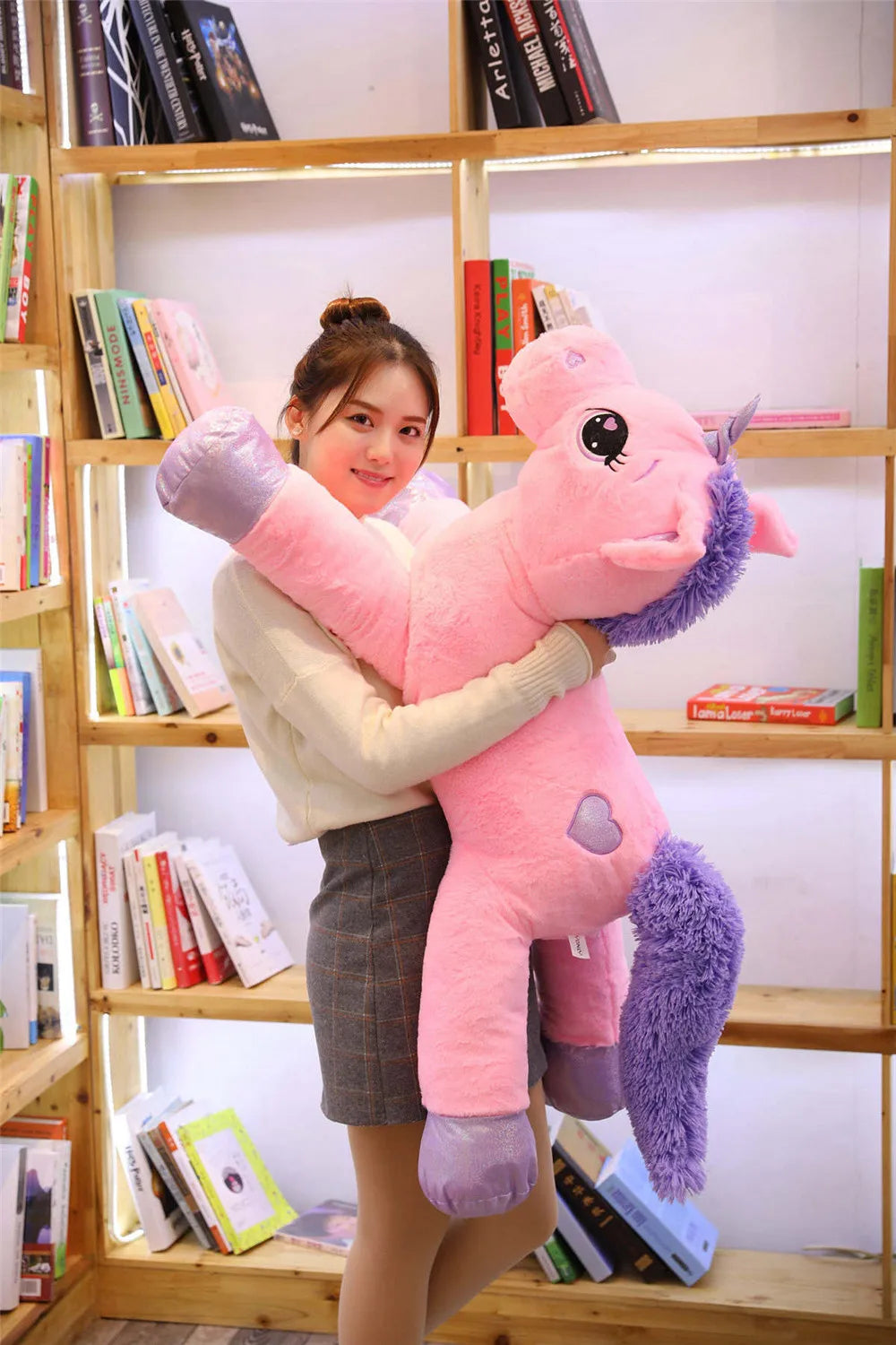 Giant Size 110/60cm Kawaii Unicorn Plush Toy Soft Stuffed Popular Cartoon Doll Animal Horse High Quality Toys For Children Girls