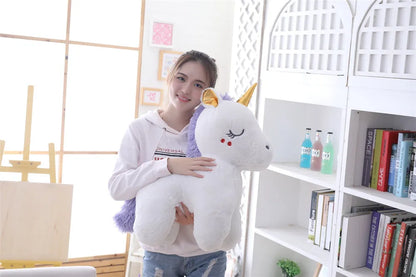 Giant Size 110/60cm Kawaii Unicorn Plush Toy Soft Stuffed Popular Cartoon Doll Animal Horse High Quality Toys For Children Girls