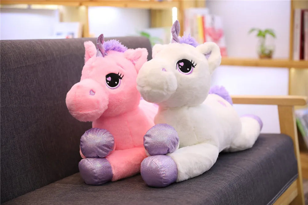 Giant Size 110/60cm Kawaii Unicorn Plush Toy Soft Stuffed Popular Cartoon Doll Animal Horse High Quality Toys For Children Girls