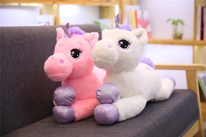 Giant Size 110/60cm Kawaii Unicorn Plush Toy Soft Stuffed Popular Cartoon Doll Animal Horse High Quality Toys For Children Girls