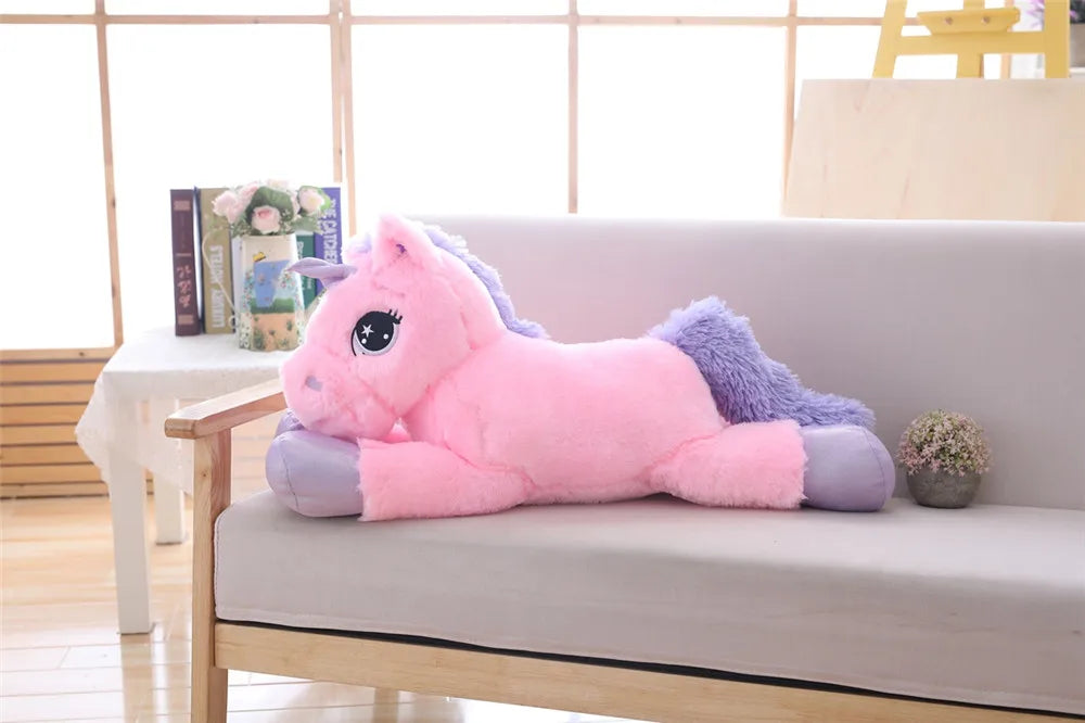 Giant Size 110/60cm Kawaii Unicorn Plush Toy Soft Stuffed Popular Cartoon Doll Animal Horse High Quality Toys For Children Girls