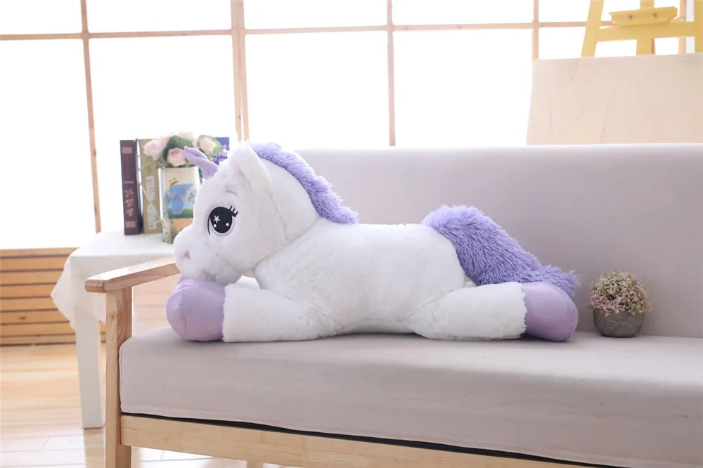 Giant Size 110/60cm Kawaii Unicorn Plush Toy Soft Stuffed Popular Cartoon Doll Animal Horse High Quality Toys For Children Girls