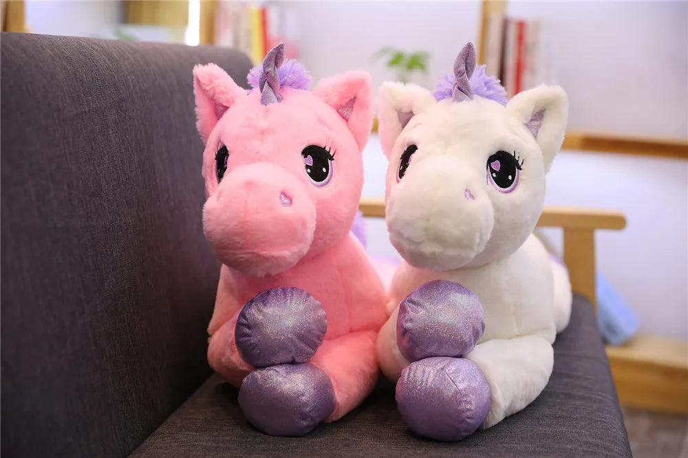 Giant Size 110/60cm Kawaii Unicorn Plush Toy Soft Stuffed Popular Cartoon Doll Animal Horse High Quality Toys For Children Girls