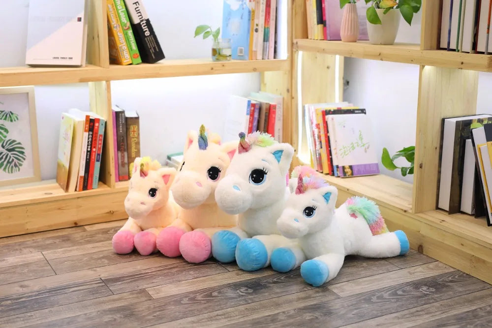 Giant Size 110/60cm Kawaii Unicorn Plush Toy Soft Stuffed Popular Cartoon Doll Animal Horse High Quality Toys For Children Girls