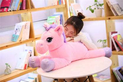 Giant Size 110/60cm Kawaii Unicorn Plush Toy Soft Stuffed Popular Cartoon Doll Animal Horse High Quality Toys For Children Girls
