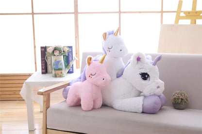 Giant Size 110/60cm Kawaii Unicorn Plush Toy Soft Stuffed Popular Cartoon Doll Animal Horse High Quality Toys For Children Girls
