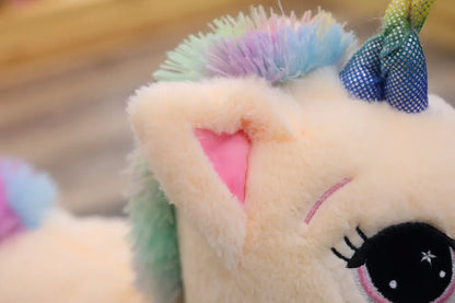 Giant Size 110/60cm Kawaii Unicorn Plush Toy Soft Stuffed Popular Cartoon Doll Animal Horse High Quality Toys For Children Girls