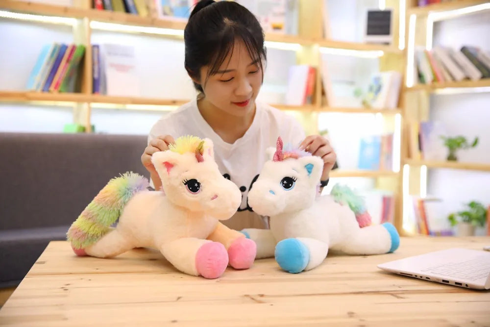 Giant Size 110/60cm Kawaii Unicorn Plush Toy Soft Stuffed Popular Cartoon Doll Animal Horse High Quality Toys For Children Girls