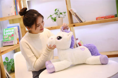 Giant Size 110/60cm Kawaii Unicorn Plush Toy Soft Stuffed Popular Cartoon Doll Animal Horse High Quality Toys For Children Girls