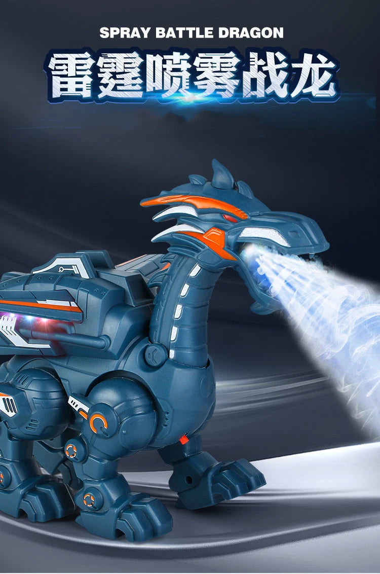Electric Simulation Atomize Fire Dinoasur Bionic Walking Shaking Head Water Spray Cool Light Children Educational Puzzle Toys