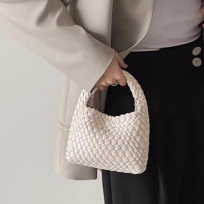 handmade woven bag summer high-end niche design women's bag handbag shoulder bag vegetable basket Ins bag