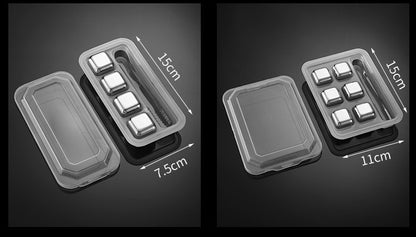 Cross-Border Commercial 304 Stainless Steel Ice Cubes Food Grade Quick-Frozen Ice Tartar Set Whiskey Iced Weishi Ice Cubes
