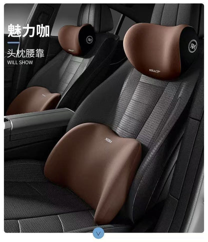 Car Headrest Neck Pillow Lumbar Pillow Car Pillow Car Neck Pillow Memory Seat Backrest Waist suit Cushion