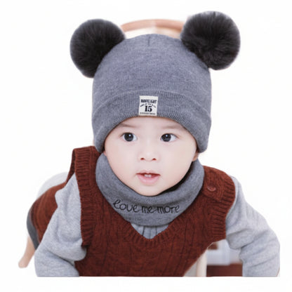 knitted cap net red explosion children's cap fur ball cap baby ear warm cap wholesale custom hat