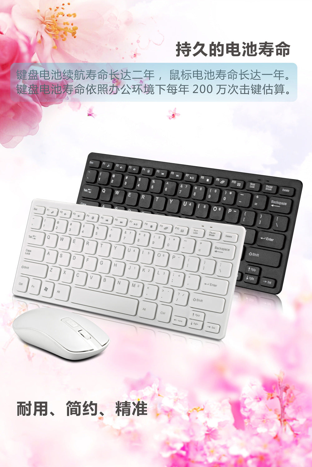 2.4G Mini Wireless Keyboard Mouse suit 78 Key Portable Laptop Desktop Computer Wireless Keyboard Home Keyboard