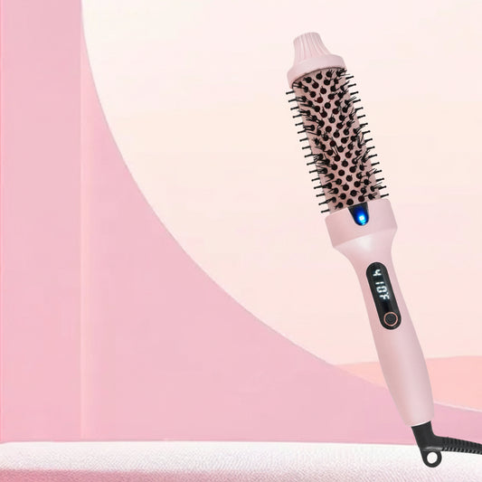 Cross-Border Fluffy Comb Curling Wand 38mm Electric Heating Curling Straightening Comb Multi-Functional Two-In-One Hair Straightener and Curling Iron Dual-Purpose