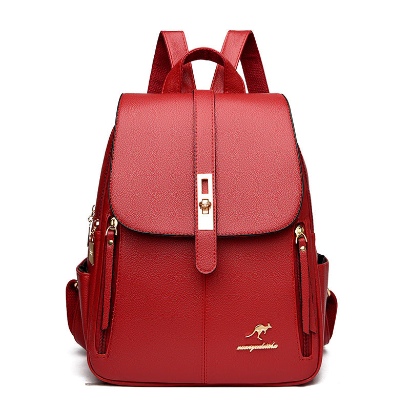 Foreign Trade Hot 2026 New Anti-theft Lock Backpack Trend Good Kangaroo Women's Schoolbag Fashion Travel Backpack
