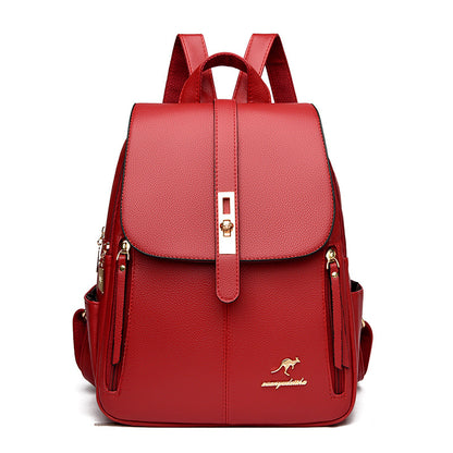 Foreign Trade Hot 2026 New Anti-theft Lock Backpack Trend Good Kangaroo Women's Schoolbag Fashion Travel Backpack
