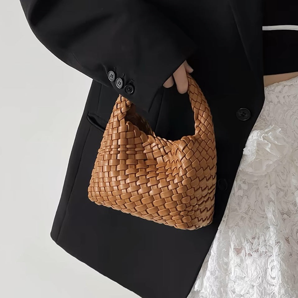 handmade woven bag summer high-end niche design women's bag handbag shoulder bag vegetable basket Ins bag