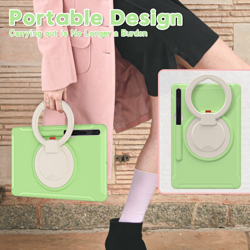 Suitable for Samsung Tab S7 S8 silicone drop-resistant tablet case PC bracelet rotating bracket S7Plus protective case