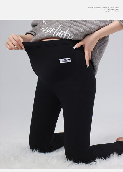Maternity Leggings Autumn and Winter 2024 New Maternity Pants Winter Outer Wear Plus Cashmere Warm Cotton Pants