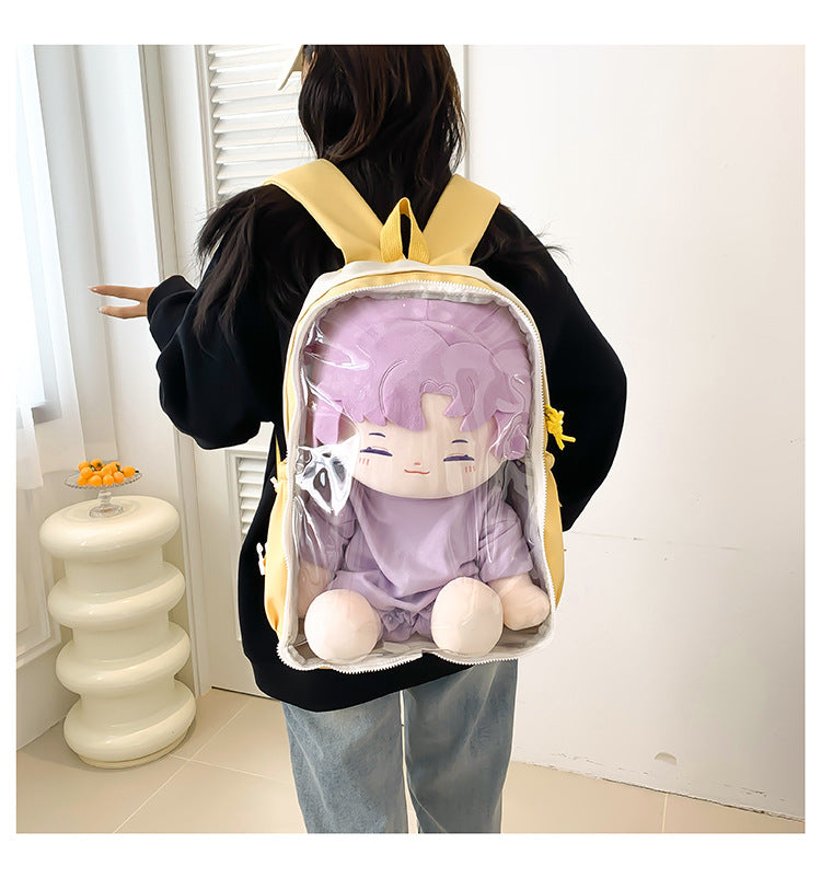 New Front Pieces Detachable Double Backache Bag Girl's Backpack Large Capacity Transparent Baby Bag Multifunctional Student Schoolbag