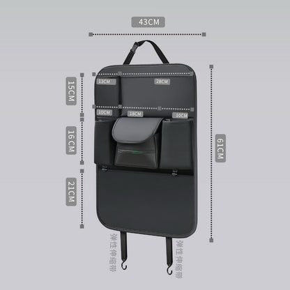 Car Seat Back Storage Bag Leather Tablet Holder Storage Box Dining Table Car Seat Back Hanging Bag