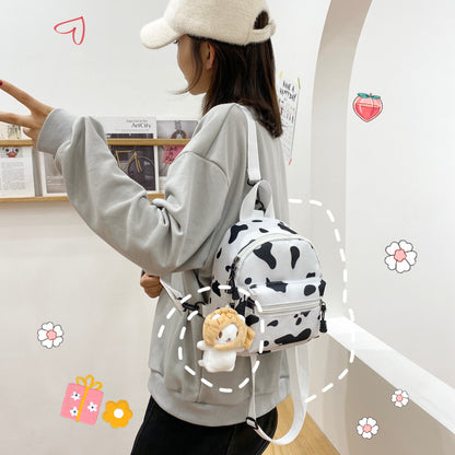 Bag Women's Bag 2026 new Backpack Dairy Cow Pattern Backpack Outdoor Travel Small Backpack Casual Backpack