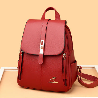 Foreign Trade Hot 2026 New Anti-theft Lock Backpack Trend Good Kangaroo Women's Schoolbag Fashion Travel Backpack