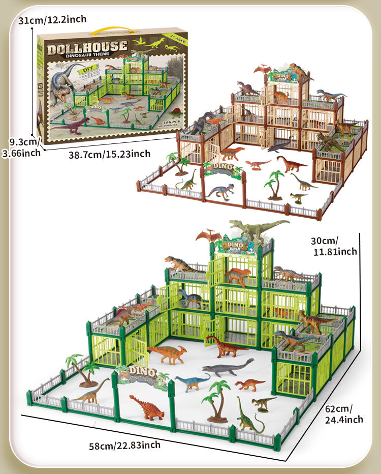 New DIY Dinosaur Park Model Children's Simulated Animal Toys Boys Educational Assembly Model Toys Birthday Gifts