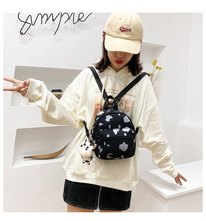 Bag Women's Bag 2026 new Backpack Dairy Cow Pattern Backpack Outdoor Travel Small Backpack Casual Backpack