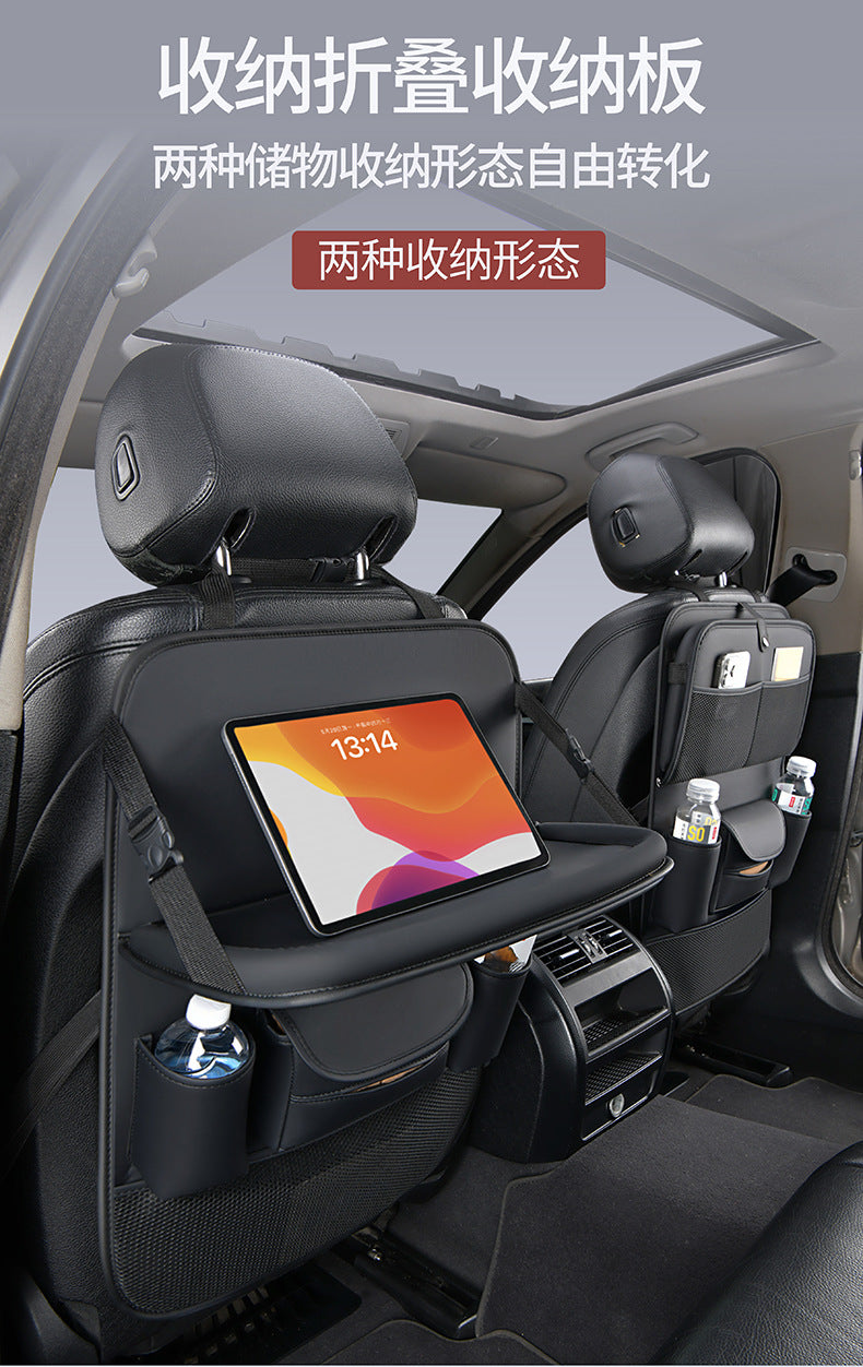 Car Seat Back Storage Bag Leather Tablet Holder Storage Box Dining Table Car Seat Back Hanging Bag