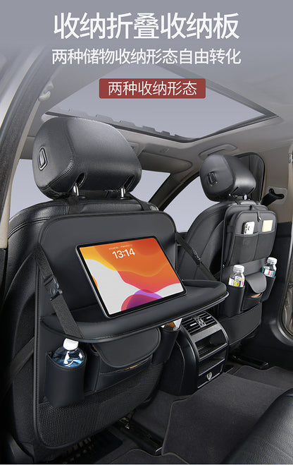 Car Seat Back Storage Bag Leather Tablet Holder Storage Box Dining Table Car Seat Back Hanging Bag
