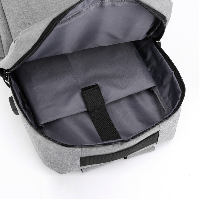 Cross-border New Three-piece Backpack Business Gift suit Computer Backpack Korean Solid Color Simple Junior School Bag