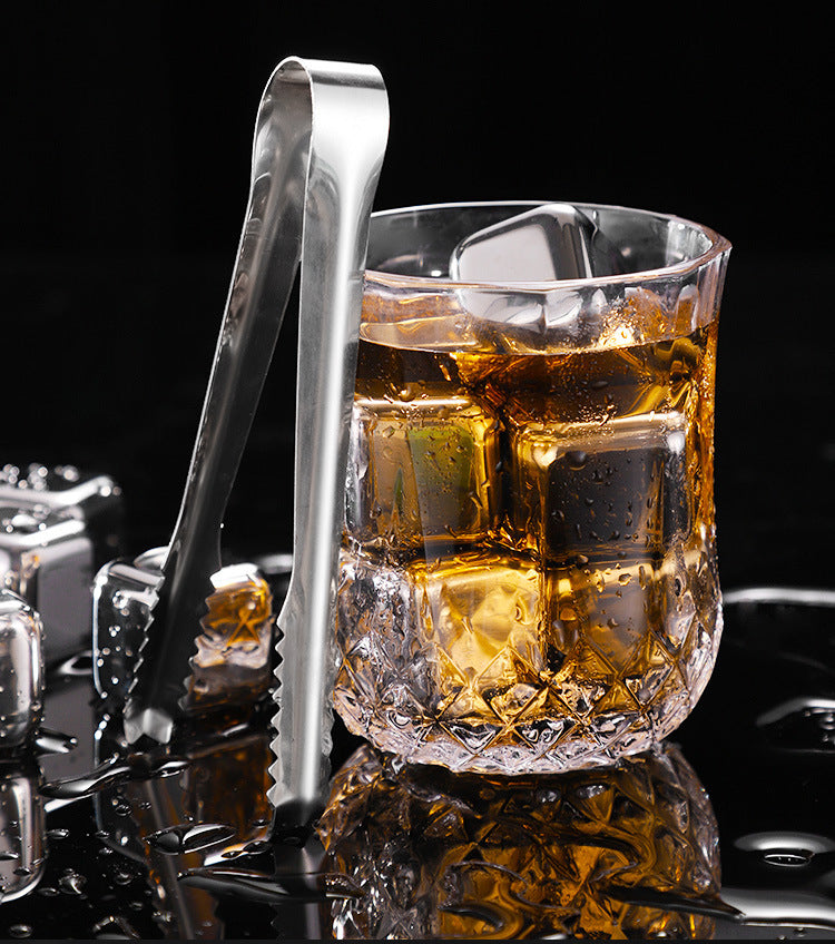 Cross-Border Commercial 304 Stainless Steel Ice Cubes Food Grade Quick-Frozen Ice Tartar Set Whiskey Iced Weishi Ice Cubes