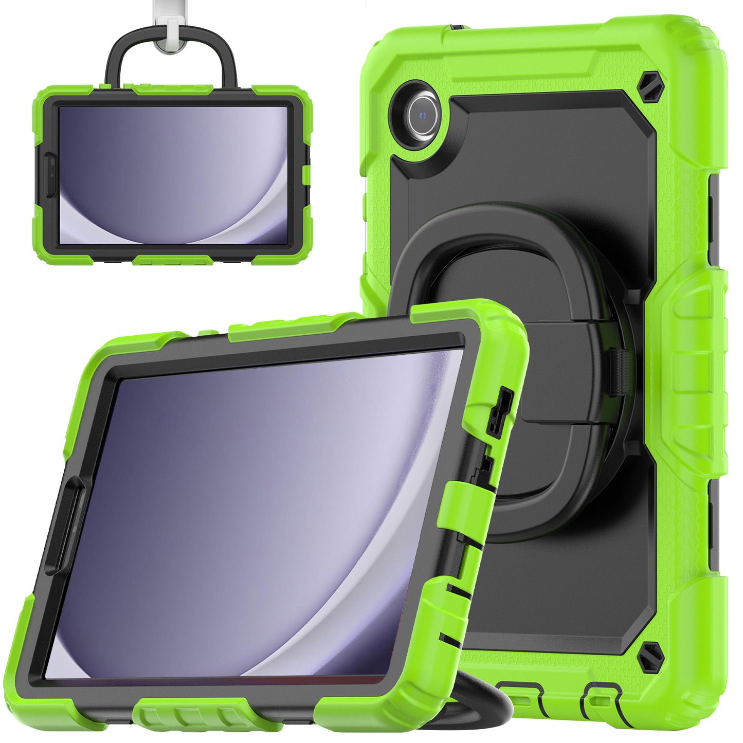 Applicable to Samsung Tab A9 silicone + PC protective case 8.7-inch rotating bracelet X115 multi-functional drop-resistant tablet case