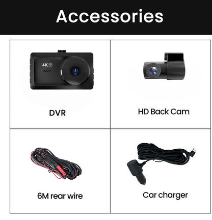 2025 New Cross-Border High-Definition 4K 3inch Driving Recorder Front and Rear Dual Recording Night Vision High-Definition Car Recorder