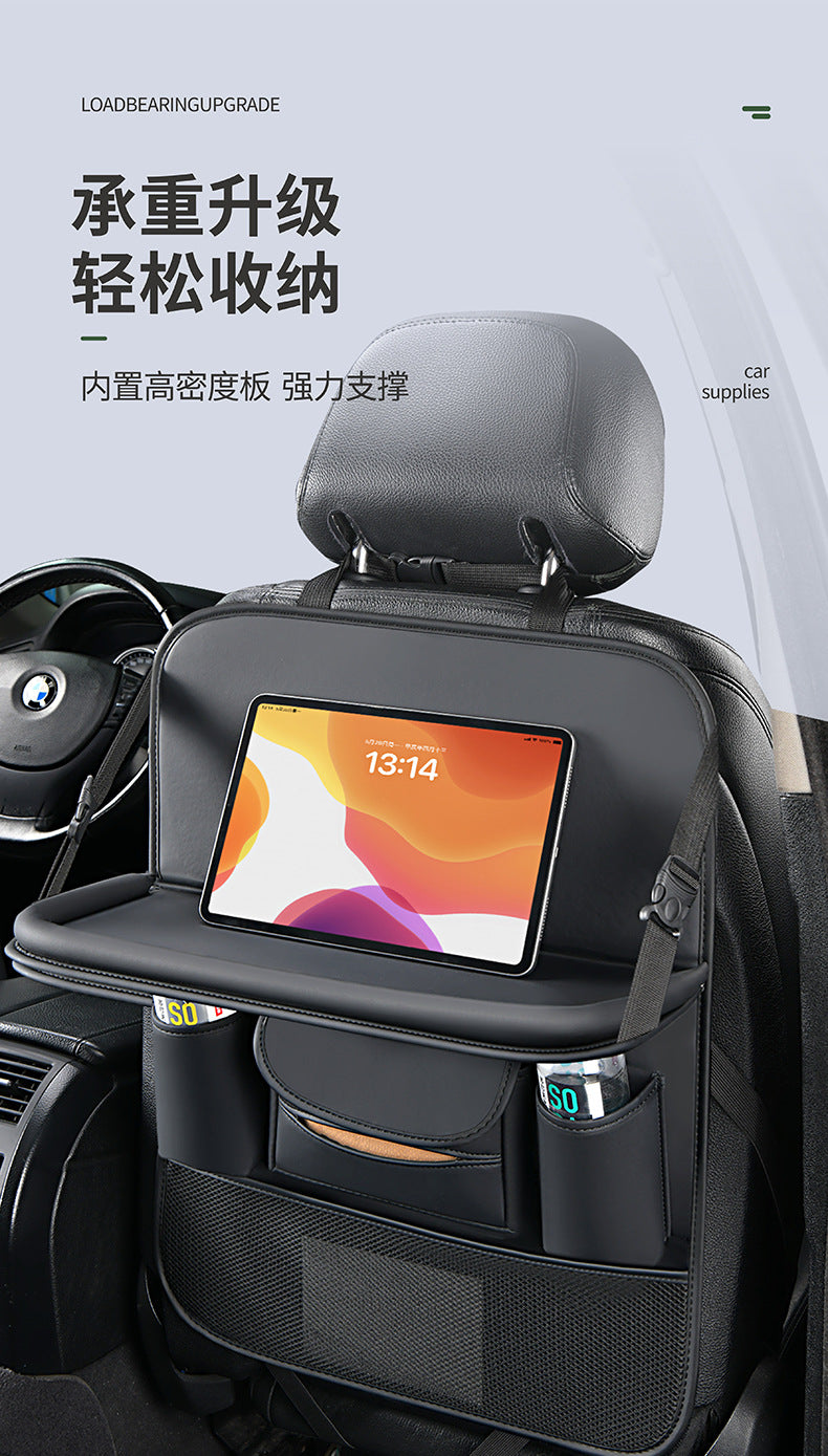 Car Seat Back Storage Bag Leather Tablet Holder Storage Box Dining Table Car Seat Back Hanging Bag