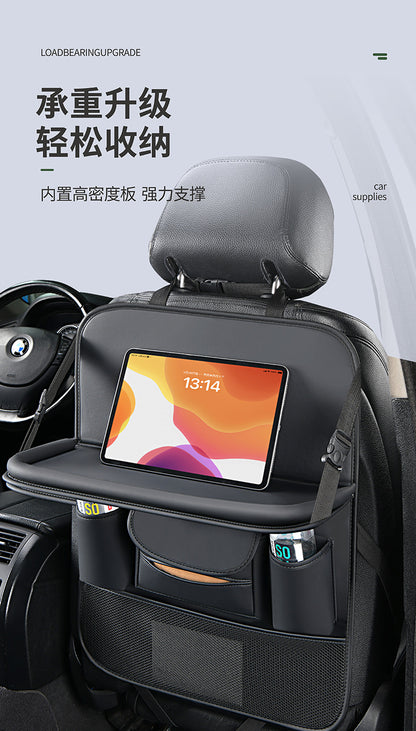 Car Seat Back Storage Bag Leather Tablet Holder Storage Box Dining Table Car Seat Back Hanging Bag